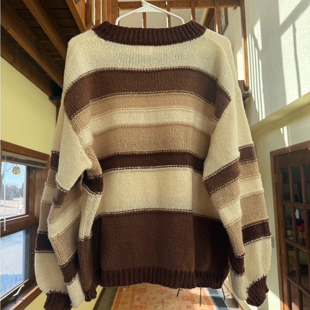 BiBi Brown and Cream Knit Sweater - Picture 2 of 3